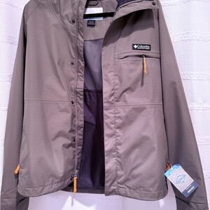 Columbia Gray Jacket with Orange Accents